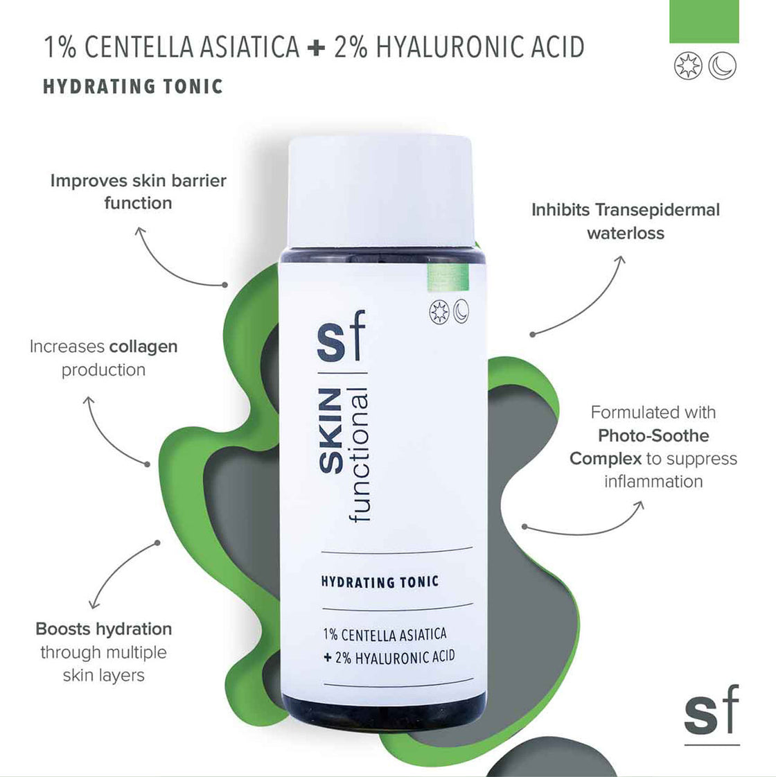 SKIN Functional Hydrating Tonic | 1% Centella Asiática + 2% Hyaluronic Acid