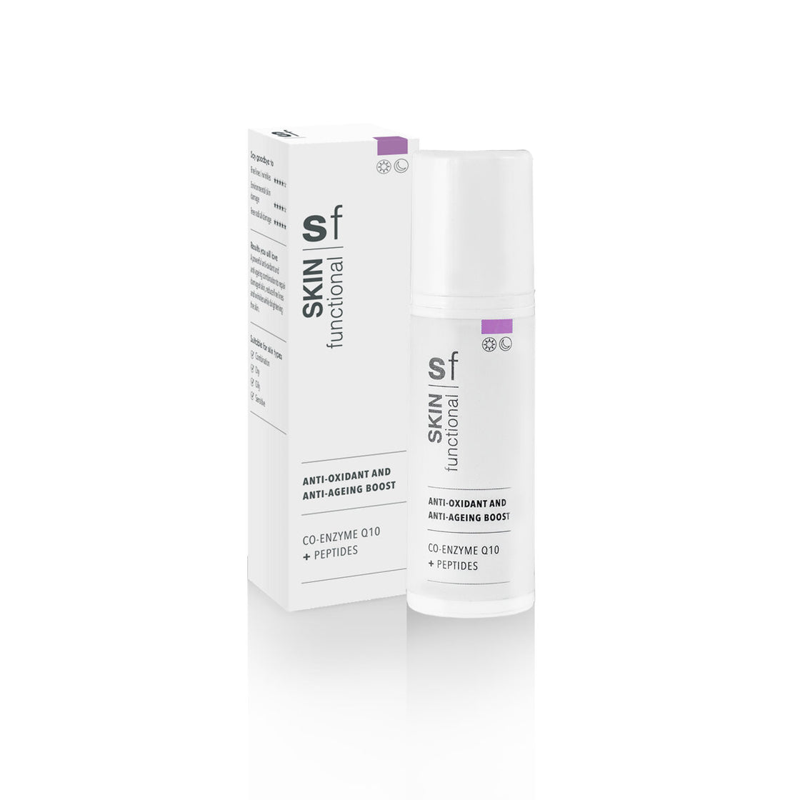 Co-Enzyme Q10 + Peptides
Anti-oxidant and Anti-ageing Boost